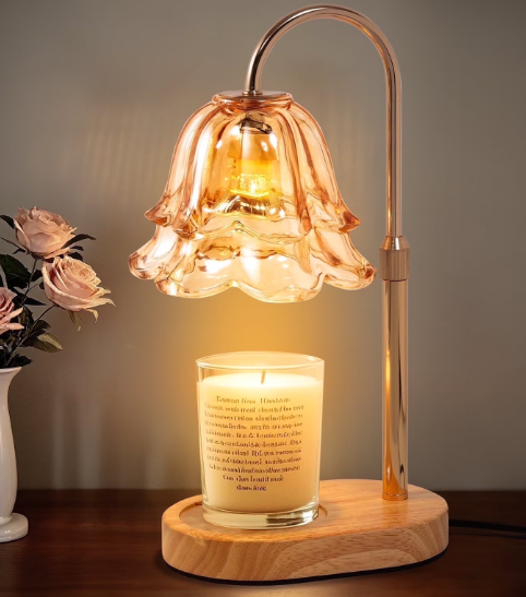 Candle Warmer Lamp with Timer and Dimmer, Dimmable Adjustable Height Candle Warming Lamp, Gifts Wax Melt Light for New Home Decor, Gold