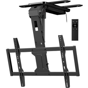 Motorized Ceiling TV Mount Flip Down with Remote for 37-75‘’ TVs, Black