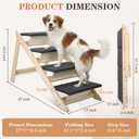 Dog Stairs/Steps, 2-in-1 Foldable Wooden Pet Stairs, Wood Frames and Non-Slip Carpet Suitable for High Beds, Car, Couch, Durable Wooden Dog Stairs for Small Medium and Large Dogs,4 Steps