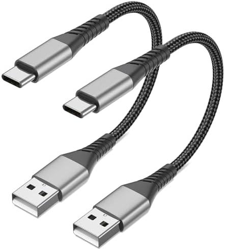 6 inch Short USB C Cable Fast Charging3 Pack, 0.5ft USB A to USB C Cable Short USBC Cable Braided, 3A USB Type C Cable for iPhone 15 16 Pro Max, Samsung Galaxy S24 S23, Google Pixel, iPad