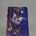 Case for Samsung Galaxy Tab A9+/A9 Plus 11 Inch 2023, Stylus Holder Flip Wallet Leather Shockproof Cover for Galaxy Tab A9+ Plus SM-X210/X216/X218 Case, Diamond Butterfly