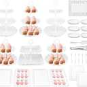 36 Pack Cupcake Stand, Dessert Table Display Set, 3-2 Tiered Tray Stand & Cupcake Holder Display Tower for Wedding, Serving Trays for Tea Party, Birthday, Dessert Stands for Baby Shower