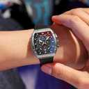 OLEVS Mens Watches Stylish Chronograph Waterproof Luminous Silicon Strap Multifunction Watches for Men Business White Men Wrist Watch