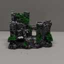 Mipukbay Green Aquarium Decor Castle, Resin Fish Tank Decoration Ornament for Freshwater/Saltwater, Safe Landscape Rock Cave Hideout for Betta Fish, Goldfish and Aquatic Pets (Brown)