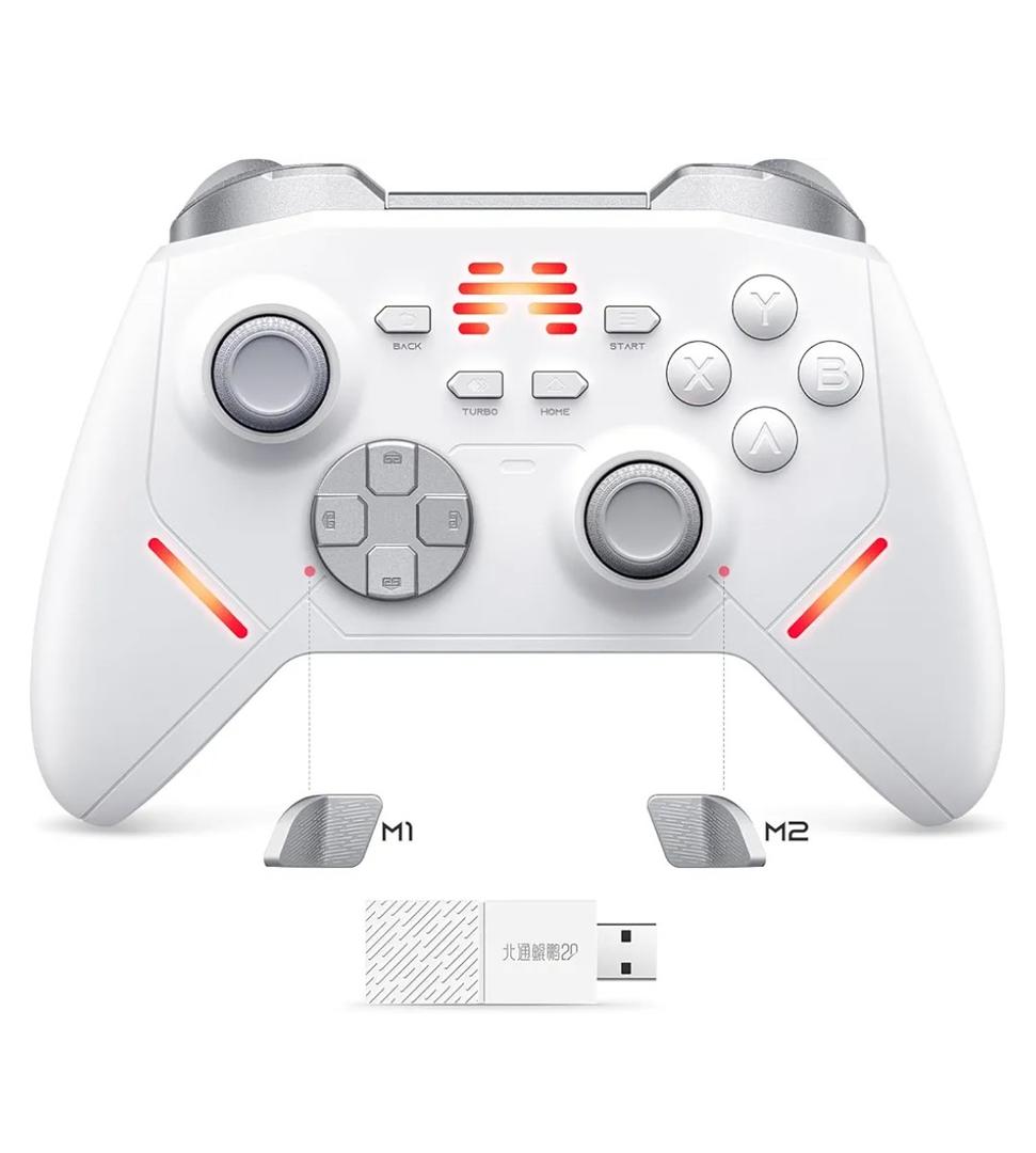 BEITONG KP20 Wireless Gaming Controller with TMR Joysitck, Hall Effect Linear Triggers, Enhanced Mechanical Keys, 3 Programmable Keys,1000Hz Polling Rate, Vibration Feedback for PC, Switch, Android