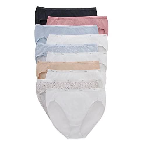 Hanes Womens Underwear 10-Pack, Full-Coverage Brief Panties, Moisture-Wicking Underwear for Women 6/M