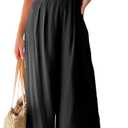 ANRABESS Women's Summer Straps One Shoulder High Waist Dressy Casual Wide Leg Linen Jumpsuit Romper Beach Travel Outfits (Medium, Black)