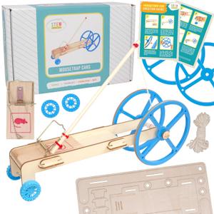 Mousetrap Car Kit, 10-Pack: Build 10 Mousetrap-Powered Cars, Hands-On Physics STEM Project Kit for Classrooms, Ages 8+