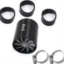 2.5" F1-Z Car Air Intake Turbonator , Dual Fan Turbine Super Gas Fuel Saver Turbo (Black)