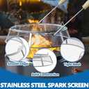 SafBbcue Fire Pit Spark Screen for Solo Stove Ranger Shield Accessories, Stainless Steel Fire Pit Protector Mesh Screen for Solo Stove Ranger Screen Cover, Round Spark Screen with Removal Tools