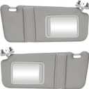 Pair of Left and Right Side Gray Sun Visor Fit for Fit for 2007-2011 Toyota Camry with Sunroof, Sunvisor Replacement for 74320-06800-B0 74310-06770-B0, with Makeup Mirror and with Light
