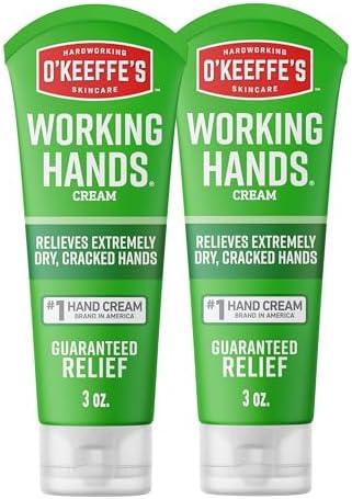 O'Keeffe's Working Hands Hand Cream for Extreme Dryness - 3 oz Tube (2 Pack) - Repairing Skincare for Cracked, Dry Hands