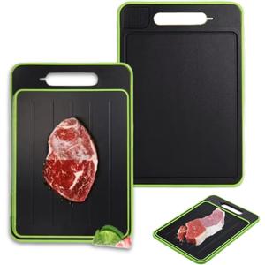 Double Sided Rectangular Polymer Cutting Board for Kitchen  Durable Chopping Board with Built-In Garlic Grater | Multipurpose Cutting Surface by NovaHeavensNest (Black & Green - Large, Large) (15"L x 1"W)