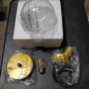 KoKo&Yukina 6-inch mini Modern Globe Pendant Light Clear Glass with Brass Finish Contemporary Mid Century Adjustable Hanging Light Fixture for Living Room Bedroom Kitchen Island 