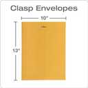 Quality Park 10" x 13" Clasp Envelopes, Heavy 32 lb Brown Kraft, Gummed Flap, 100/Box (QUA37797)
