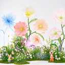 LuoluoHouse Giant Flowers for Decoration Wedding Reception Essential Decoration 5.58Ft Tall Artificial Silk Flower Party Banquet Background Decor Home Decor(Champagne|Pink|Blush Paper)