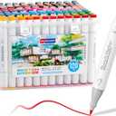 Alcohol Marker Pen Set, Fine & Chisel Dual-Tip Sketch Marker Set with Carrying Case for Drawing, Sketching, Anime, Manga (120)