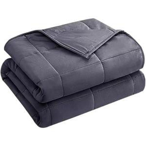 yescool Weighted Blanket for Adults (12 lbs, 60 x 80, Grey) Cooling Heavy Blanket for Sleeping Perfect for 110-130 lbs, Queen Size Breathable Blanket with Premium Glass Bead, Machine Washable