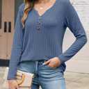 Edelqual Womens Long Sleeve Tops Fall Winter Sweater Casual Henley V Neck Shirts Light Tunic 2025 Fashion Trendy Clothes (M)