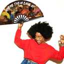 Where Them Fans At Hand Fan Foldable, Line Dance Popping Fans, Large Festival Hand Folding Fan, 26In