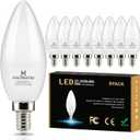 hansang 8 Pack E12 Candelabra LED Bulbs 5000K Bright Daylight, Small Base Ceiling Fan Light Bulb 6W, Type B Light Bulb for Chandelier, Candle Shape B11 Light Bulb, 600LM, Non-dimmable