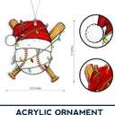 2 x Baseball Christmas Ornaments 2025, Softball Ornament, Funny Sports Ornaments for Christmas Tree, Softball Ornaments for Girls, Ornament Holiday Decor, Gift for Baseball and Softball Lovers