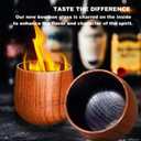 2 Pack Charred Wooden Whiskey Glasses  Bourbon Tumblers for Men with Burnt Interior  Old Fashioned Cocktail Cups  Gifts for Dad, Men, Brother, or Whiskey Lovers