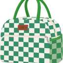 Coobiiya Lunch Bag Lunch Box for Women Men, Cute Lunch Tote Bags Insulated Reusable LunchBags Large Capacity Cooler Bag for Work Travel Picnic adults (Green gingham)