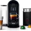 Nespresso Vertuo Plus Coffee and Espresso Maker by Breville, Ink Black with Aeroccino Milk Frother