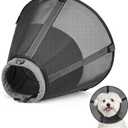 Dog Cone Collar to Stop Licking: Soft Mesh Recovery Collar After Surgery with Detachable Pad, Elizabeth Cone Alternative for Large Medium, Small Dogs, Normal Eating and Drinking (XL, Black Mesh)