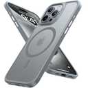 TORRAS Magnetic Shockproof Compatible with iPhone 15 Pro Case, [Military-Grade Drop Tested] [Compatible with MagSafe] Translucent Slim Protective, PC & TPU, Anti-Fingerprint Guardian Mag 2023, Grey