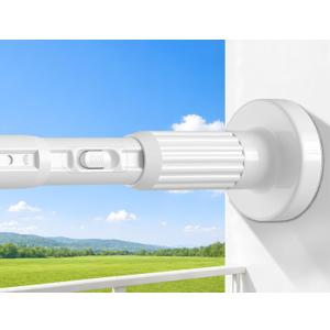 Heavy Duty Tension Curtain Rod No Drilling 41-87 Inch One-Click Adjustable