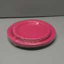 Ruisita 48 Pieces Hot Pink Party Supplies Solid Hot Pink Tableware Including 7 Inch and 9 Inch Paper Dinner Plates 2 Ply Napkins for Wedding, Birthday Party, Picnic, Barbecue (Serves 16)