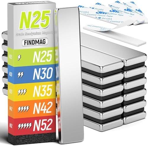 FINDMAG 6 Pack Powerful Neodymium Bar Magnets &FINDMAG 12Pack Rare Earth Neodymium Magnets
