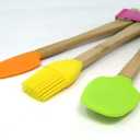 1765 - Kitchen 3 Piece Mini Utensil Set Silicone 8.25" Handles Multi Color  WQ14