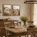 Farmhouse Wall Art Set of 2, Vintage Rustic Barn Landscape Canvas Prints, 16x24 Inches