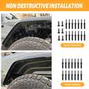 Front & Rear Fender Flares Compatible with 2020-2024 Jeep Wrangler Gladiator JT Mojave & Rubicon, Off-Road Wheel Flares Liner 4 PCS (Only Fit High Clearance Fender Flares)