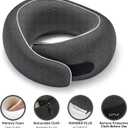 WANDER PLUS Travel Pillow, 100% Pure Memory Foam Travel Neck Pillow Airplane Neck Support Ergonomic Design Best for Sleeping Plane Car Train Office Flight for Adults Black