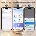 Ai Language Translation Earbuds, Bluetooth Translation Earbuds 144 Languages, Open Ear AI Translation Earbuds Translation Pods, Translator Earbuds for Travel Business Learning(Black)