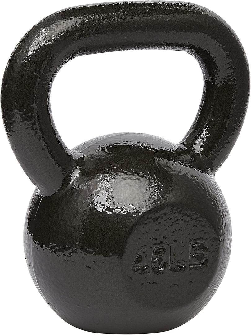 Amazon Basics Cast Iron Kettlebell with Enamel Finish, 45lbs / 20.4kgs, Black