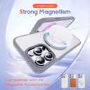 Designed for iPhone 15 Pro Max Case with Magnetic Ring Stand [Compatible with Mag-Safe] [Military Drop Protection] Shockproof Translucent Phone Cover 6.7" for Women Men,Grey (Gray)