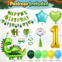 SNLN Dinosaur 1st Birthday Party Decorations for Boys Girls, Cute Foil Dinosaur Heart Star Balloons with Happy Birthday Banner Latex Balloons for Dino Baby Shower Kids Jungle Theme Party Supplies