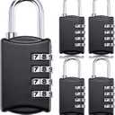Moxweyeni 5 Pcs 4 Digit Combination Lock Small Combo Luggage Number Locks Outdoor Waterproof Padlock for Traveling Toolbox Gym Door Locker Suitcases Employee Hasp Storage