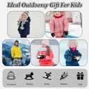 3 x Kids Double Layer Warm Knit Mittens, Girls Boys Winter Outdoor Lined Gloves Cute Full Finger Children Knit Gloves for 4-8 Years (Black)