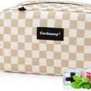 Cerbonny Small Cooler Bag Freezable Lunch Bag for Work School Travel,Small Lunch Bag,insulated snack bag For Adults/Kids,Mini Cooler,Lunch bag small Fit For YogurtKhaki Checkerboard