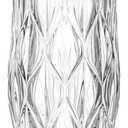 Amlong Crystal Large Size Clear Floral Vase 12 inches High (6 inch Top and 3 inch Bottom)