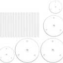 Srutueo Cake Plate,5 Cake Stand, Cake Base (9/12/16/20/20 cm) with 15 Dowel Rods, Reusable for Tiered Stacked Cakes, for Wedding
