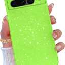 for Pixel 7 Pro Case Glitter, for Google Pixel 7 Pro Case for Women Girls Girly Cute Sparkly Bling Neon Bright Color Soft Phone Cover for Google Pixel 7 Pro 6.7 inch, Green