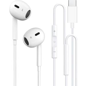 2 Pack-Headphones USB C Headphones Wired for iPhone 17/16, Type C Earphones with Microphone & Remote Noise Cancelling Earbuds for iPhone 16/15 Pro Max, iPad, Galaxy S23/S22/S21/S20/Ultra Note 10/20, Pixel 7/6/5/4