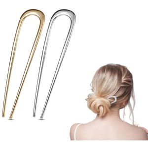 2 PCS U-Shaped Large 5.5 Inch metal hair pin,french hair pin,french hairpin,u pins for hair bun,hair pins for styling,hair pins for thick hair,bun pins